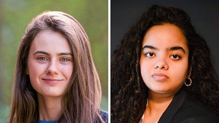 composite image of Eden McCall on the left and Ana Narayan on the right